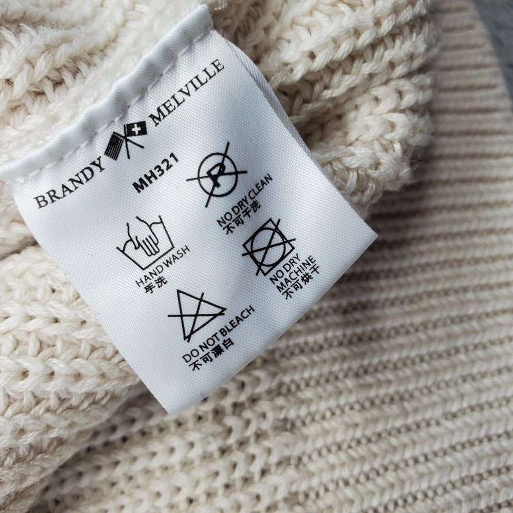 Brandy Melville Sweater‎ Womens Tan Knit Long Raglan Sleeve Crew Neck Pullover - Picture 4 of 7